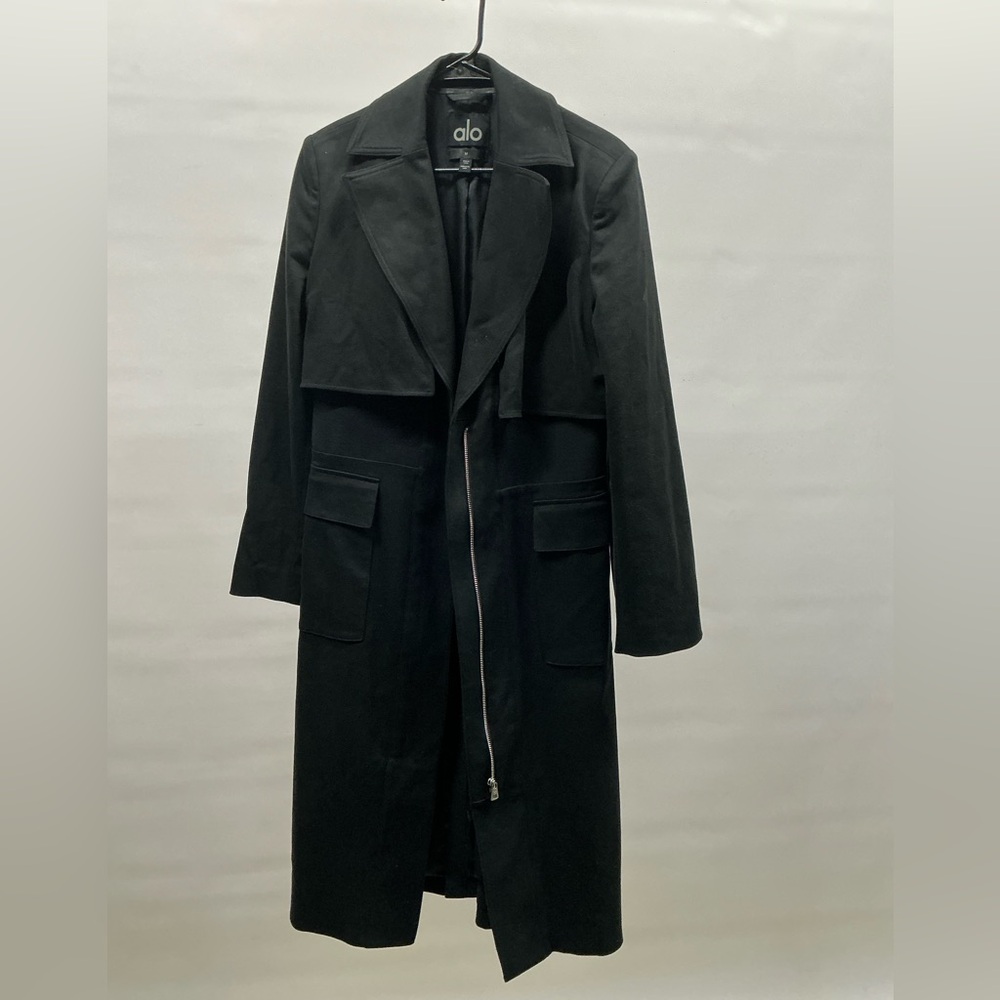 ALO Women’s FORMATION TRENCH COAT Black Size Medium